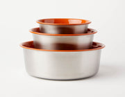 Slow Feeder Dog Bowl Orange - Anti Slip Stainless Steel