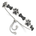 Load image into Gallery viewer, Shimming CZ Paws & Bones Bracelet In Sterling Silver W/Rhodium Plating
