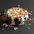 Load image into Gallery viewer, Organic PAWfetti Cakes Peanut Butter Frosted Rice Cake Dog Treat
