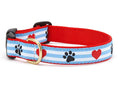 Load image into Gallery viewer, Pawprint Stripe Dog Collar

