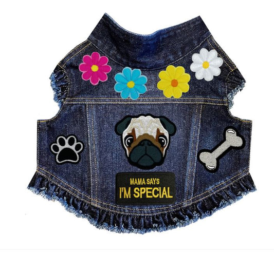 Paws & Petals Spring Denim Jacket for dogs