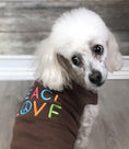 Load image into Gallery viewer, Parisian Pet 'Peace Love' Positive Pet T-Shirt – Stylish Cotton Outfit for Dogs & Cats, Brown-Valentine's Day
