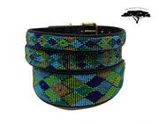 TKC Peacock Argyle Beaded Dog Lead