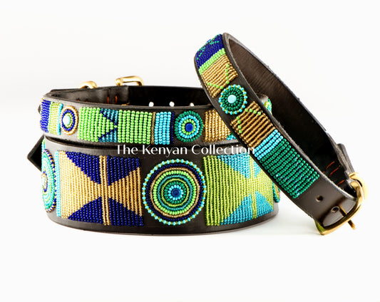 TKC Peacock Beaded Dog Collar