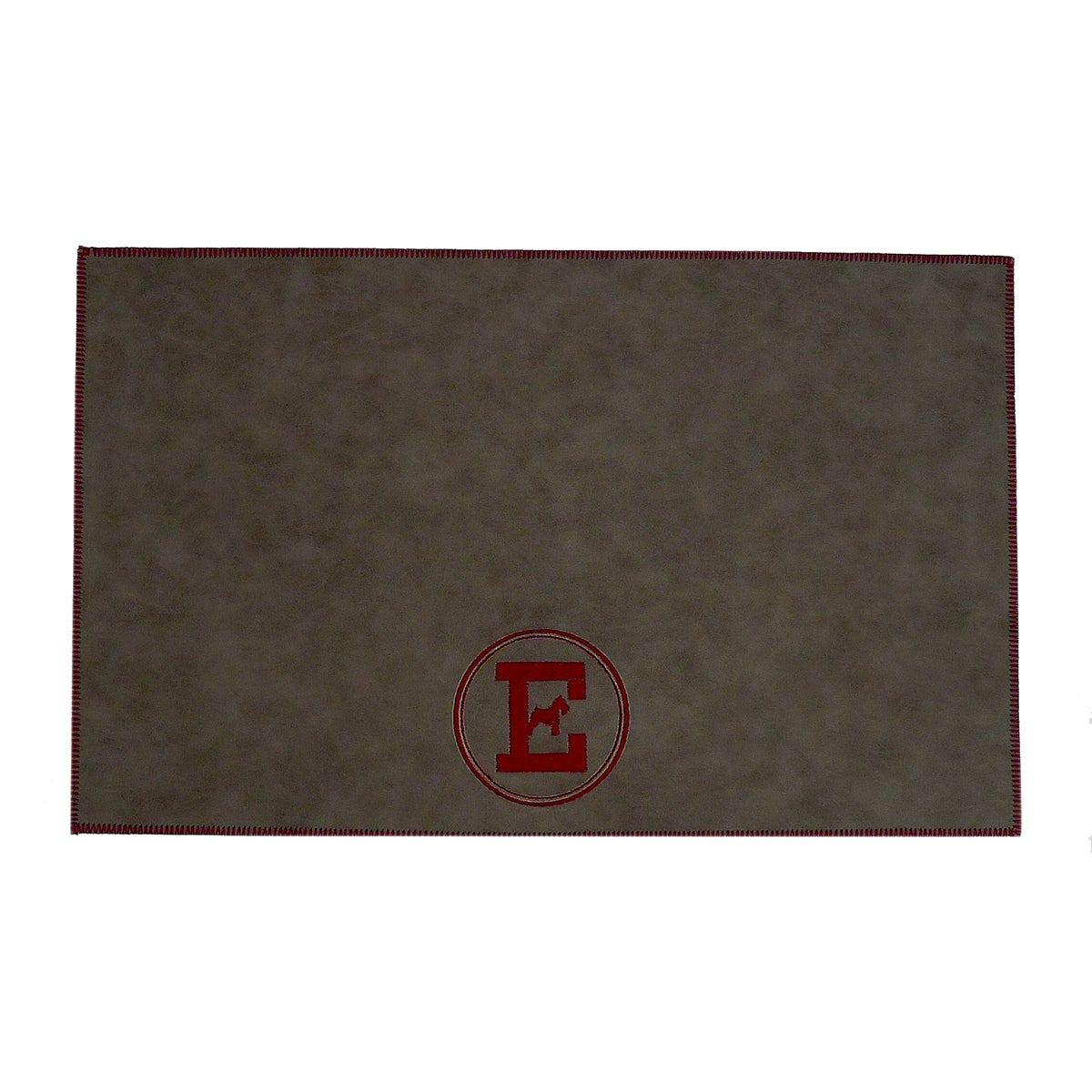 Personalized Faux Leather Dog Placemat Grey/Wine Red