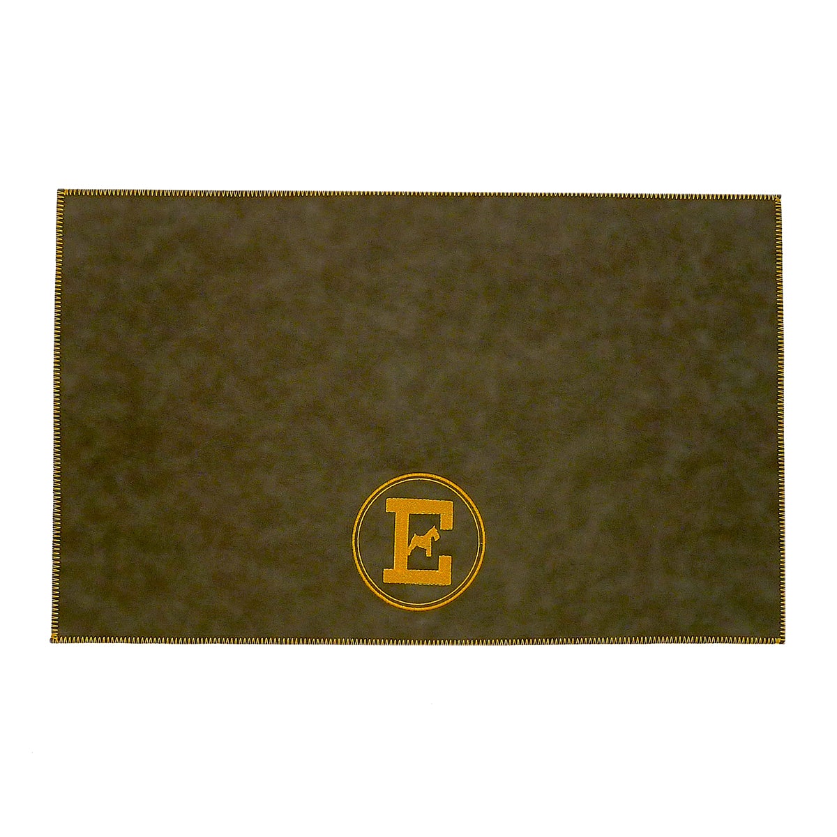 Personalized Faux Leather Dog Placemat Grey/Yellow