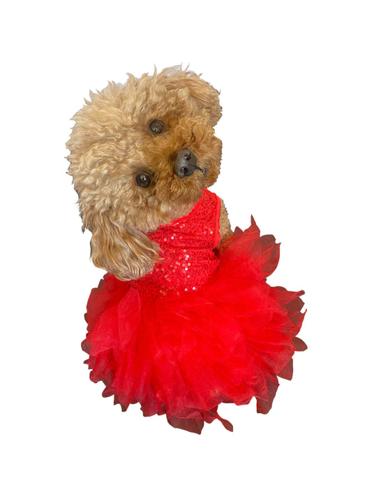 Grand Entrance Allover Sequins Tutu in Red
