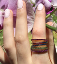 Load image into Gallery viewer, OLIVE & CHAIN Tsavorite Stackable Band - Yellow Gold, 5.5
