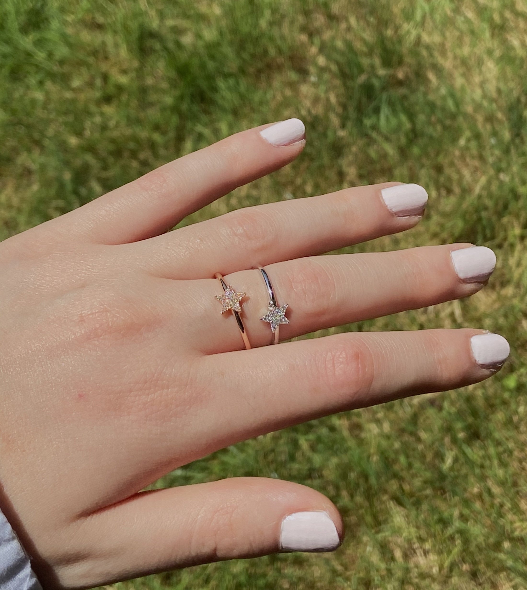 OLIVE & CHAIN Diamond Star Ring - Yellow Gold, 6.5