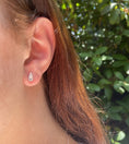 Load image into Gallery viewer, OLIVE & CHAIN Diamond Baguette and Halo Pear Stud Earring
