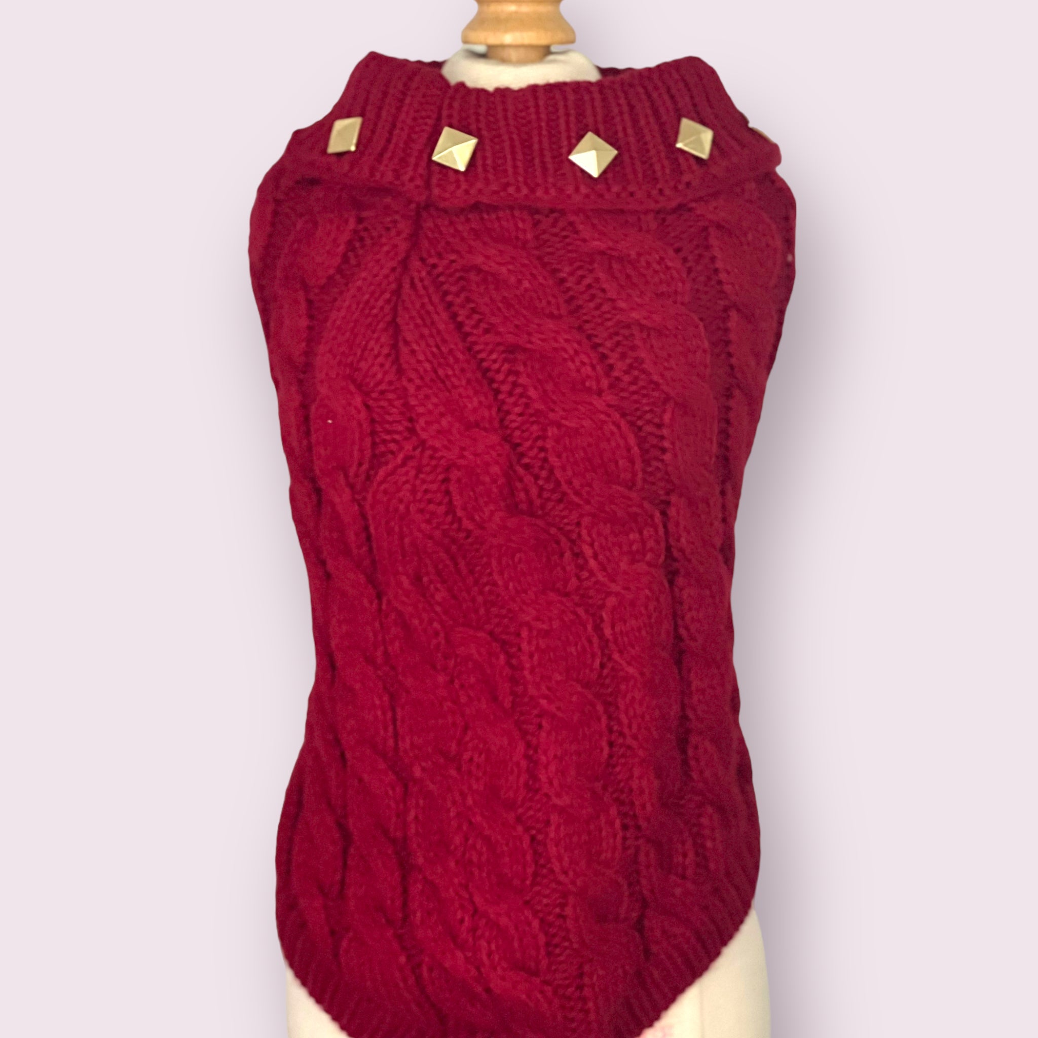 Studded Knit Turtleneck- Dog Sweater 
