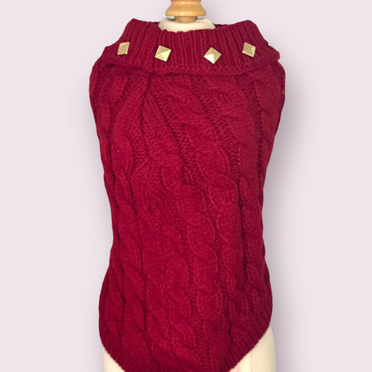 Studded Knit Turtleneck- Dog Sweater 
