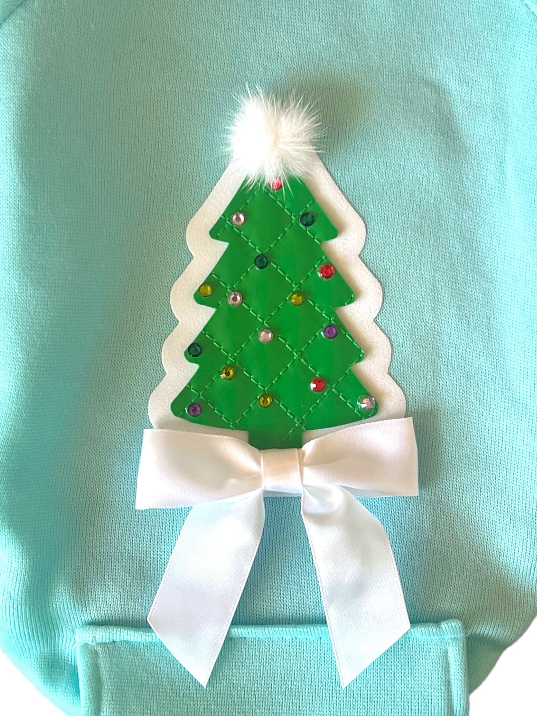 Quilted Christmas Tree Dog Hoodie 