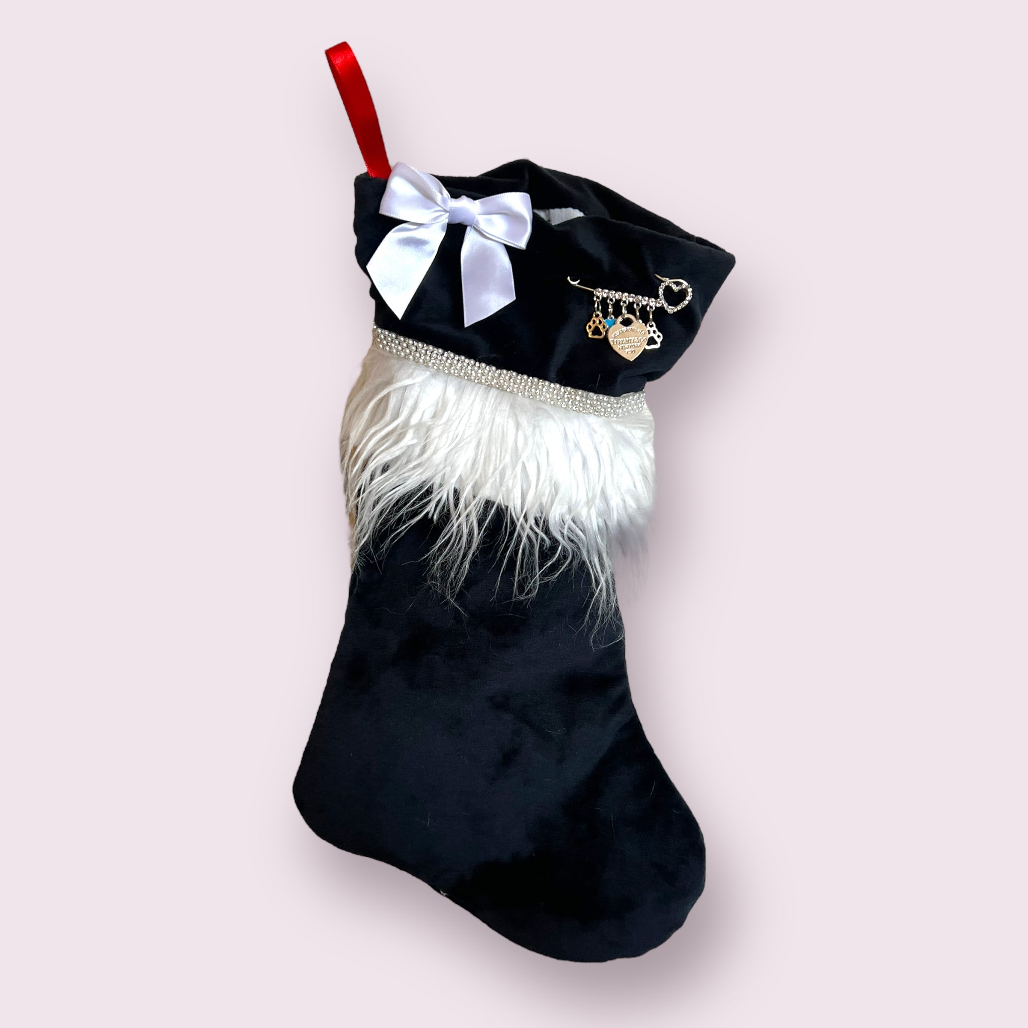 Sniffany Heart Velvet Christmas Stocking 
