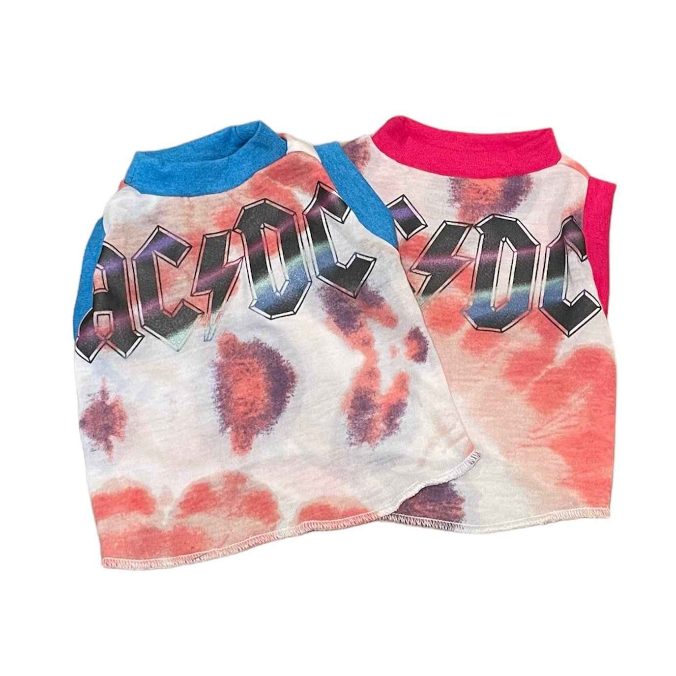 Upcycled Dog Tank - XS "ACDC DYE"