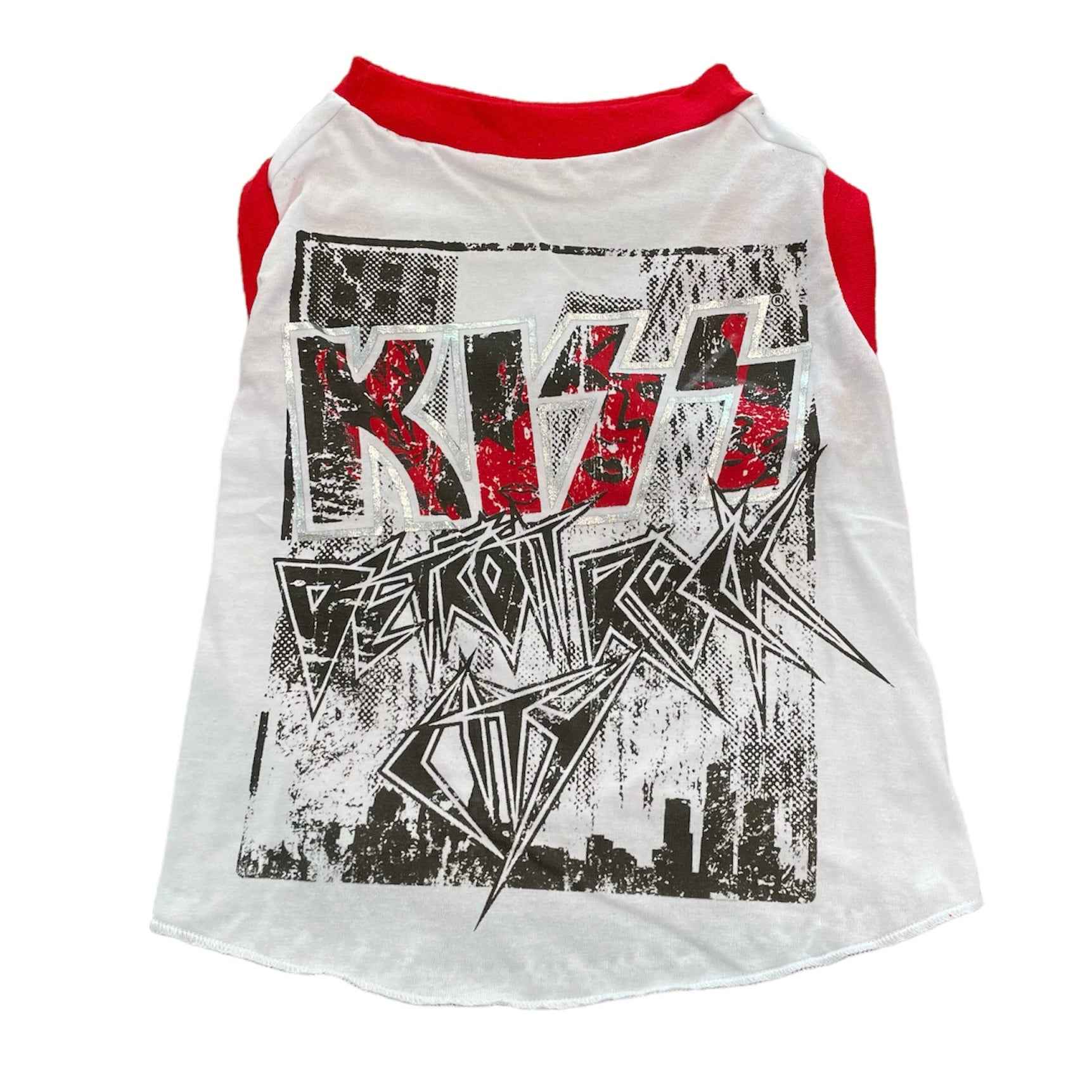 Upcycled Dog Tank - L "KISS DETROIT"