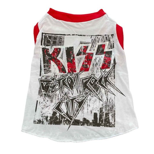 Upcycled Dog Tank - L "KISS DETROIT"