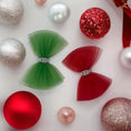 Load image into Gallery viewer, Holiday Cheer Tulle Bows- Dog Hair Bow
