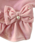 Load image into Gallery viewer, Velour Dress with Pink Bow  and Pearls - Southlake Paws
