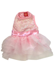 Baby Girl Pink Shimmer Sequin Dog Tutu 