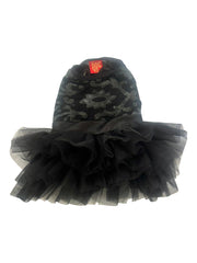 Rocker Appliqué Mesh Fufu Tutu, Black 