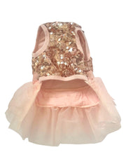 Marilyn Dog Tutu Dress, Rose Gold Sequins 