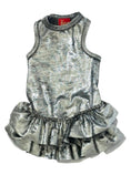 Load image into Gallery viewer, Crushing on YOU Metallic Velvet Dog Dress, Silver 
