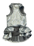 Load image into Gallery viewer, Crushing on YOU Metallic Velvet Dog Dress, Silver 
