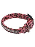 Load image into Gallery viewer, Glamour Girl Ultrasuede Collar w/ Swarovski Crystal, Pink Cheetah
