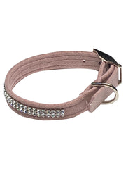Glamour Girl Ultrasuede Collar w/ Swarovski Crystal, Rosewood