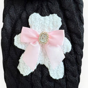 My Fuzzy Bear Bow Knit Dog Sweater 