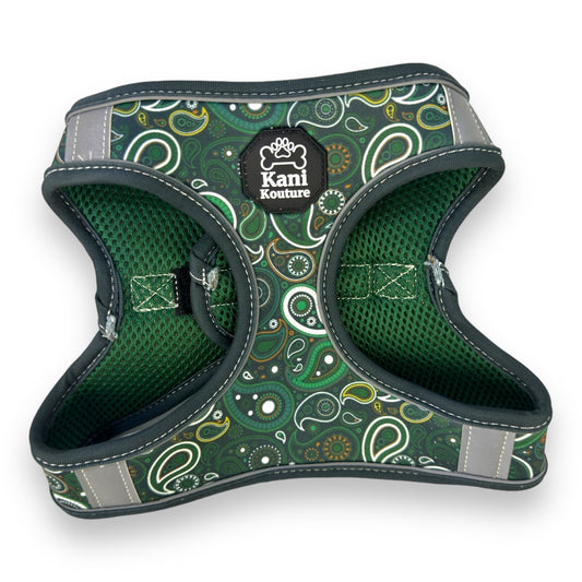 Green Paisley - Step-in Harness 