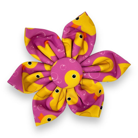 Pink Rubber Ducky - Flower Tie 