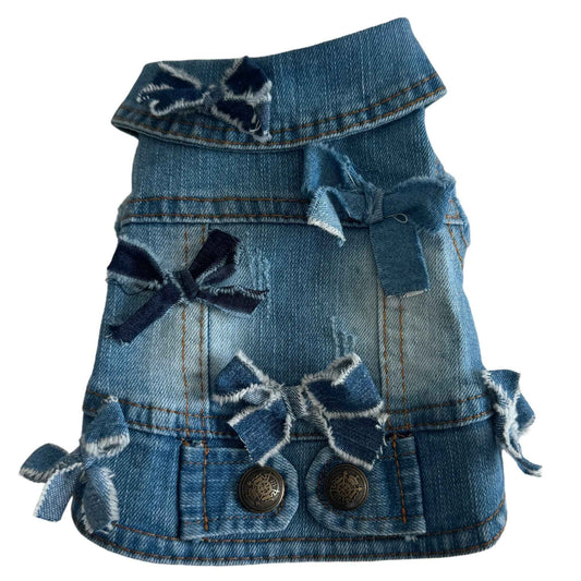Denim Bow Vest