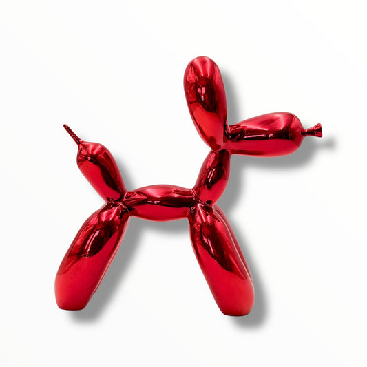 Balloon Dog Sculpture Set - Red Chrome Edition - red chrome balloon dog sculpture set, luxury sculpture, product image 1