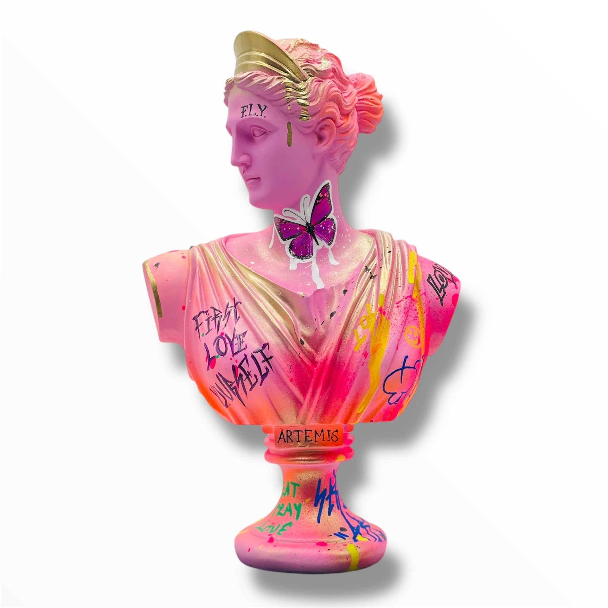Butterfly Artemis Sculpture - Pink Street Pop Art Edition - pop art pink street butterfly artemis sculpture, luxury…