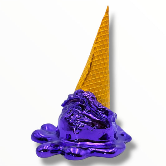 Opps! No.1 Melting Ice Cream Sculpture - Purple Chrome Edition - purple chrome opps no 1 melting ice cream sculpture, luxury…