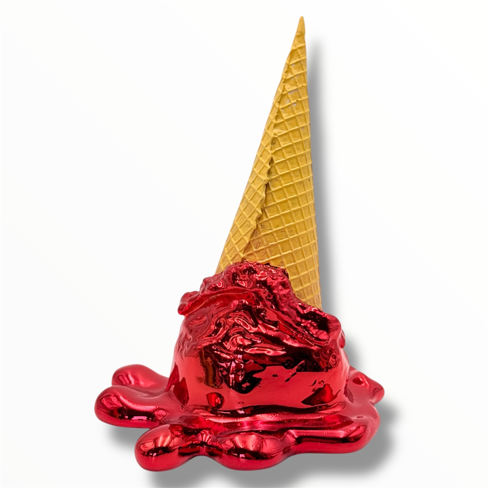 Opps! No.1 Ice Cream Sculpture - Red Chrome Edition - red chrome opps no 1 ice cream sculpture, luxury sculpture, product…
