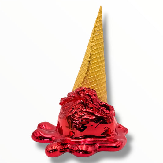 Opps! No.1 Ice Cream Sculpture - Red Chrome Edition - red chrome opps no 1 ice cream sculpture, luxury sculpture, product…