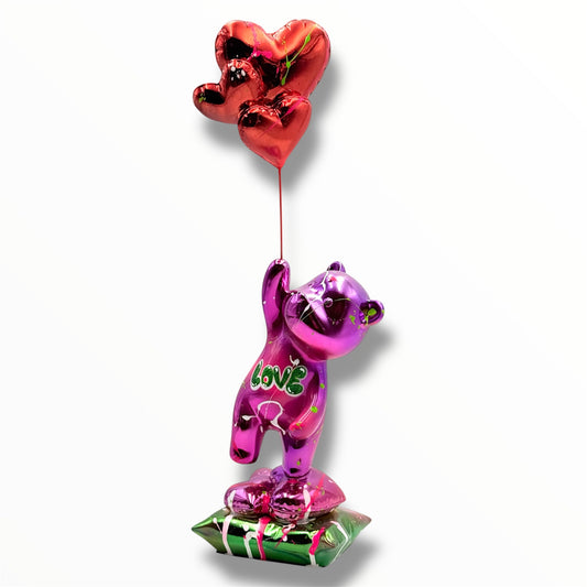 Love Chaser Sculpture - Purple Chrome Edition - purple chrome love chaser sculpture, luxury sculpture, product image 1