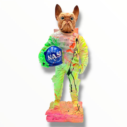 Astronaut Bulldog Sculpture - Space Pop Icon - space pop astronaut bulldog sculpture, luxury sculpture, product image 1