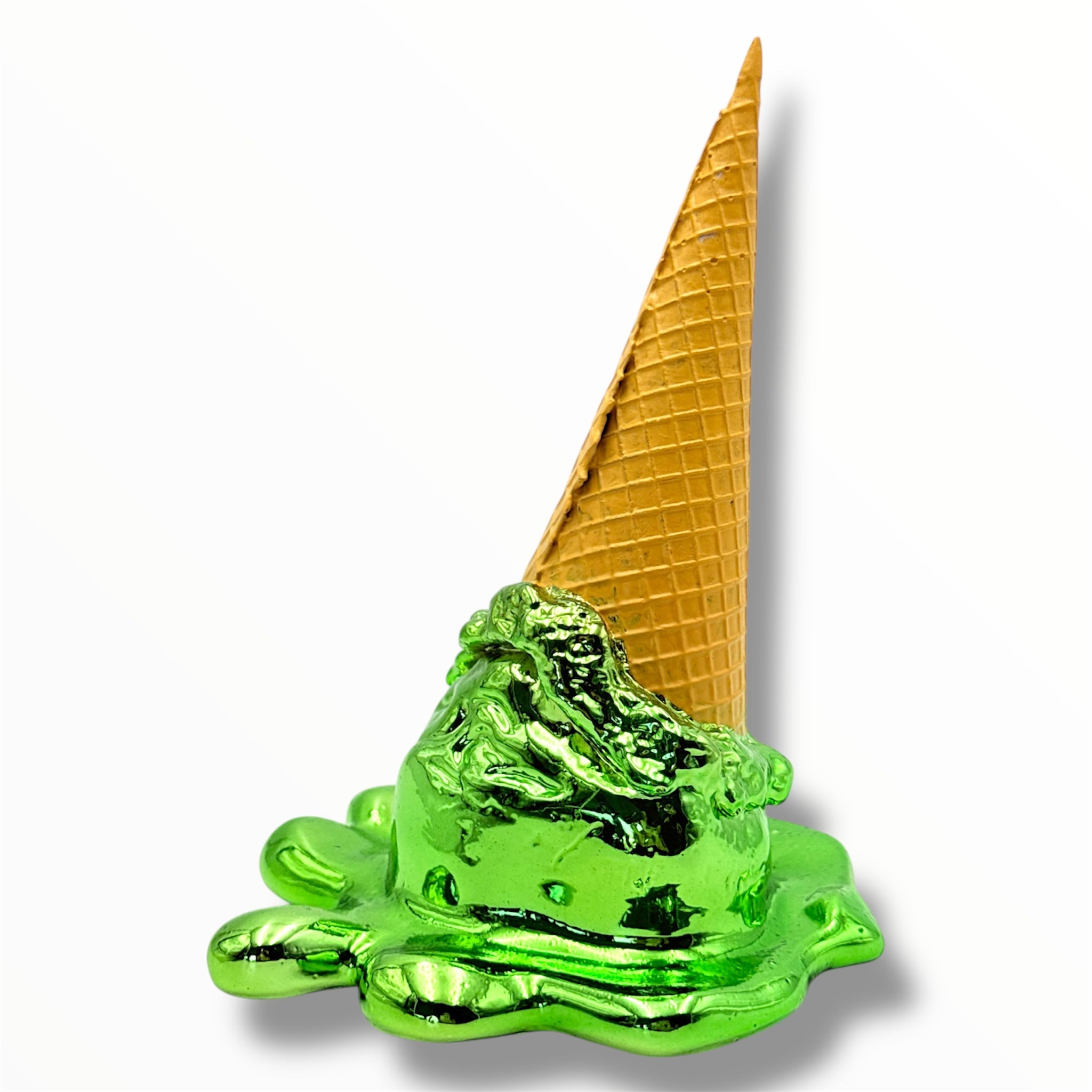Opps! No.1 Ice Cream Sculpture - Green Chrome Edition - green chrome opps no 1 ice cream sculpture, luxury sculpture, product…