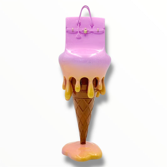 Melty Bag Sculpture - Pink & Yellow Edition - pink and yellow melty bag sculpture, luxury decorative product, product image 1
