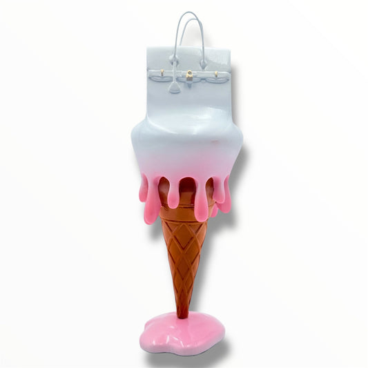 Melty Bag Sculpture - White & Pink Edition - white and pink melty bag sculpture, luxury sculpture, product image 1