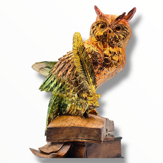 Wise Owl Sculpture - Chrome Ombre Design - chrome ombre wise owl sculpture, luxury sculpture, product image 1