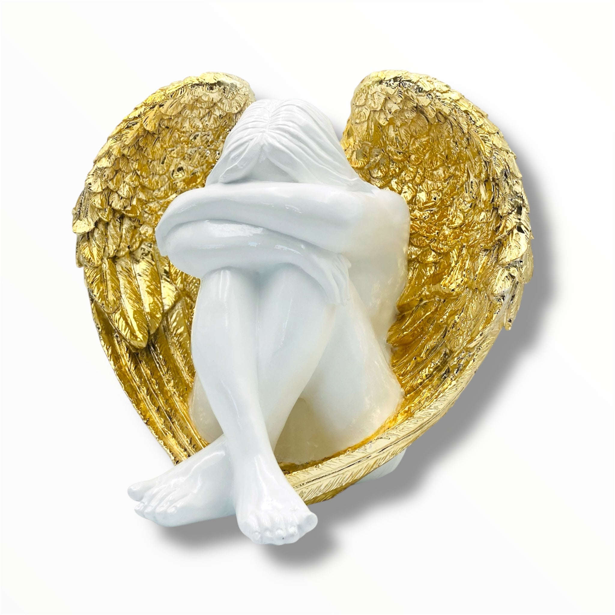 Angel Sculpture - Gold Chrome Wings - gold chrome wings angel sculpture, luxury sculpture, product image 1