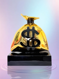 Load image into Gallery viewer, Green Money Bag Sculpture - Alec Monopoly Inspired Pop Art Sculpture - pop art alec monopoly green money bag sculpture…
