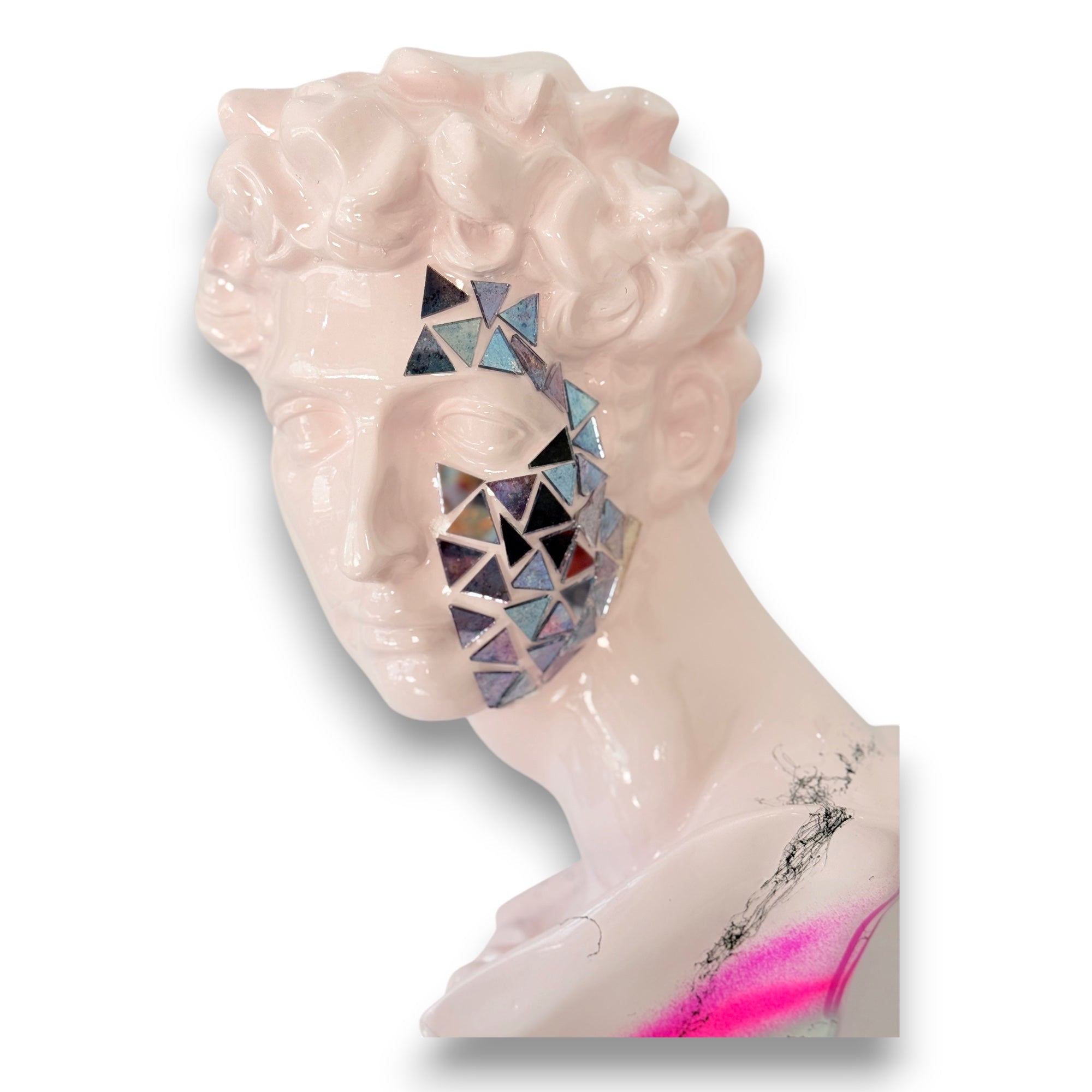 Giuliano de' Medici Bust - Mirror Mosaic Neon Edition - mosaic neon mirror giuliano de medici bust, luxury bust, product…