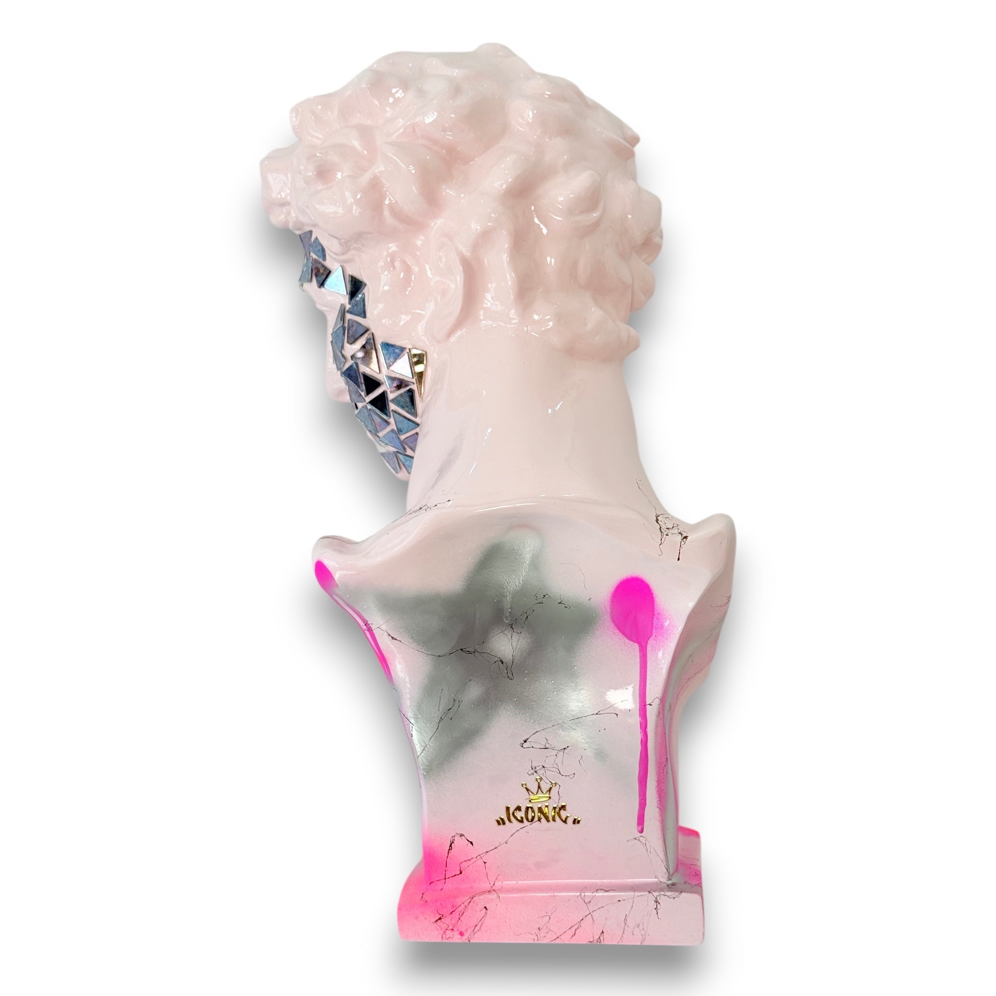 Giuliano de' Medici Bust - Mirror Mosaic Neon Edition - mosaic neon mirror giuliano de medici bust, luxury bust, product…