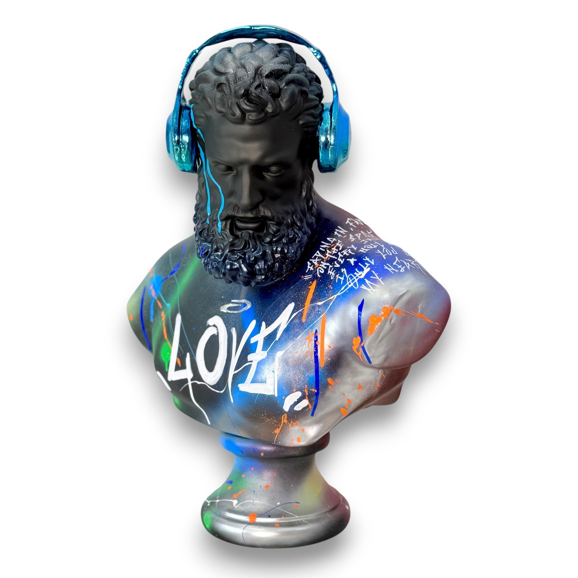 DJ Hercules Statue 60cm - Love Graffiti Edition - graffiti love dj hercules statue 60cm, luxury sculpture, product image 2